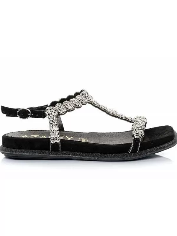 El Rayo Sandals<Azarey 494H498 - Rhinestone Flat Sandal