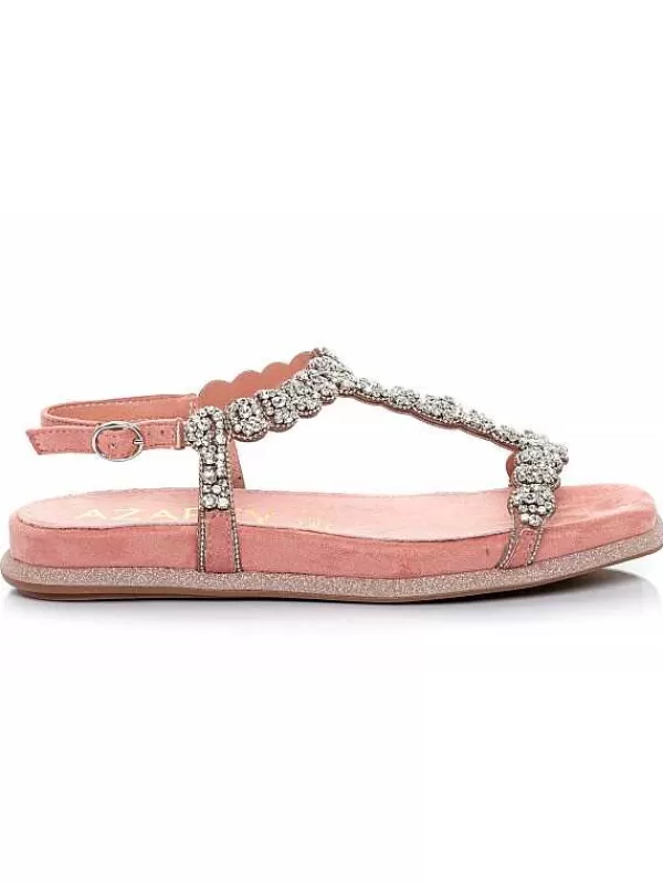 El Rayo Sandals<Azarey 494H498 - Rhinestone Flat Sandal