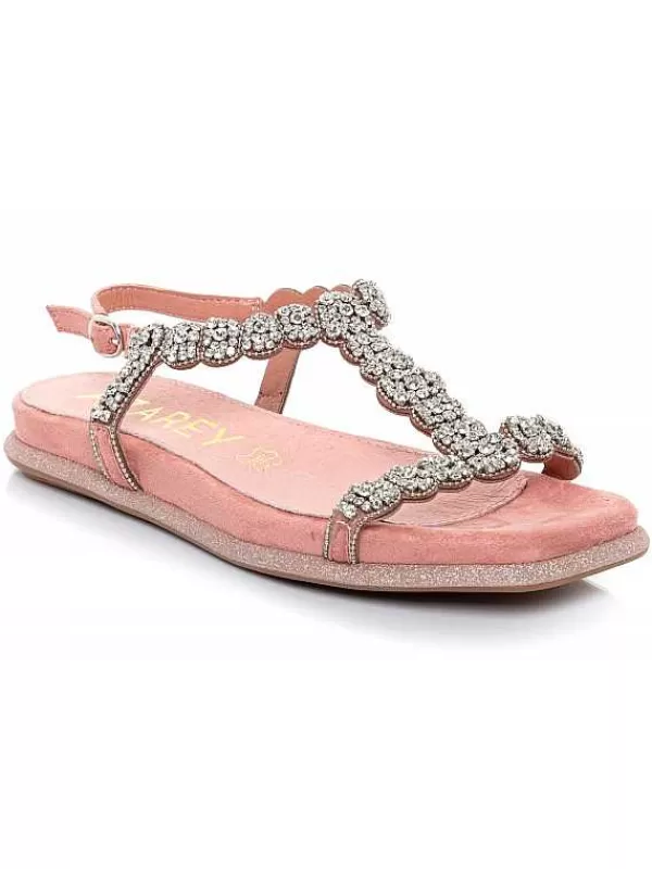 El Rayo Sandals<Azarey 494H498 - Rhinestone Flat Sandal