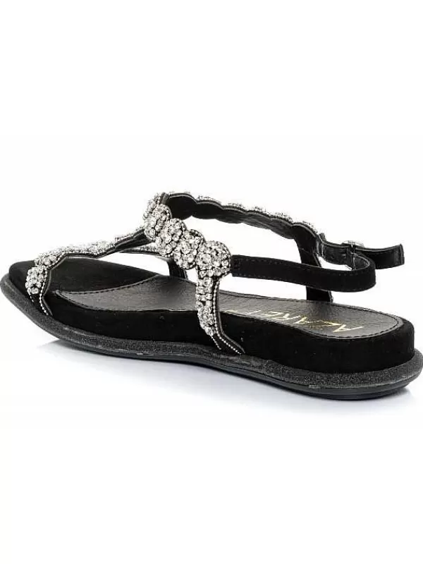 El Rayo Sandals<Azarey 494H498 - Rhinestone Flat Sandal