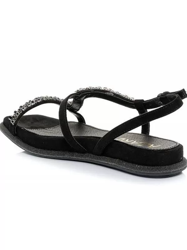 El Rayo Sandals<Azarey 494H500 - Flat Rhinestone Sandal